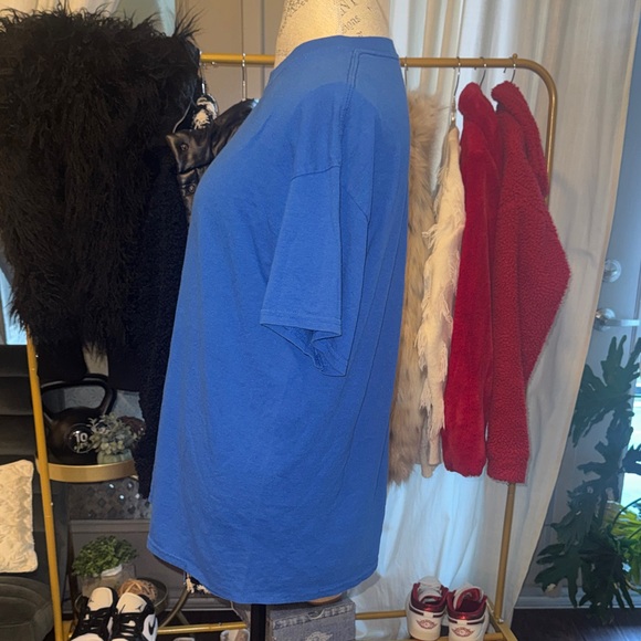 Gildan Classic Blue Short Sleeve Tee Men’s Large Basic T-Shirt - Picture 2 of 5